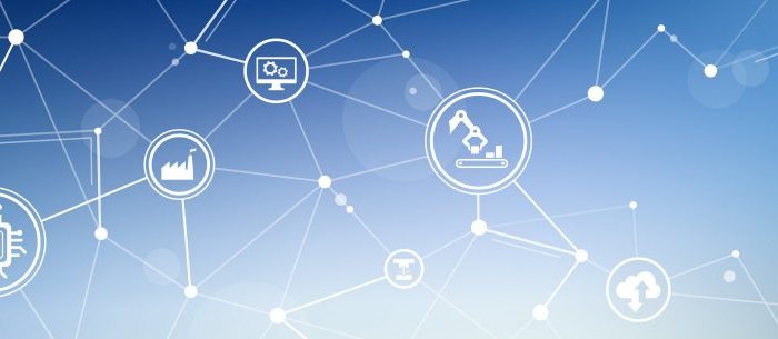 Smart factory / enterprise IoT icon concept: digitalization, aut Smart factory / enterprise IoT icon concept: digitalization, aut