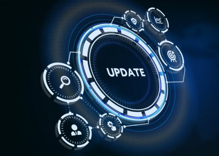 Business, Technology, Internet and network concept. Update software computer program upgrade.
